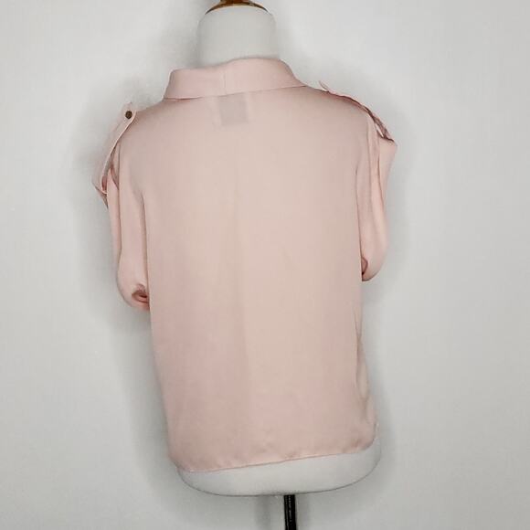 L'Academie The Safari Crop Top Blouse Blush Small - Picture 4 of 16